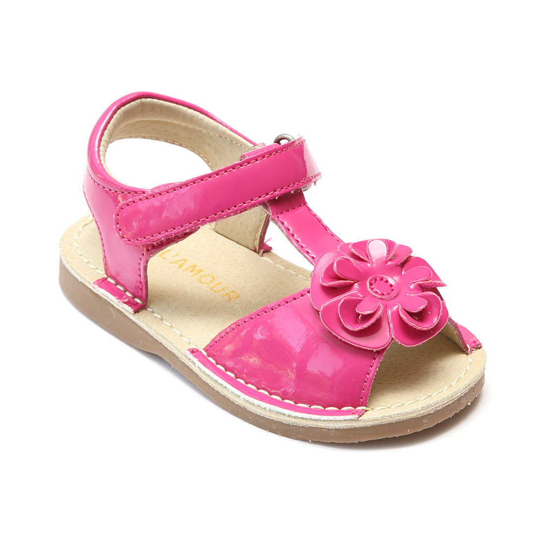 L'Amour Girls Curly Flower Sandals – Babychelle