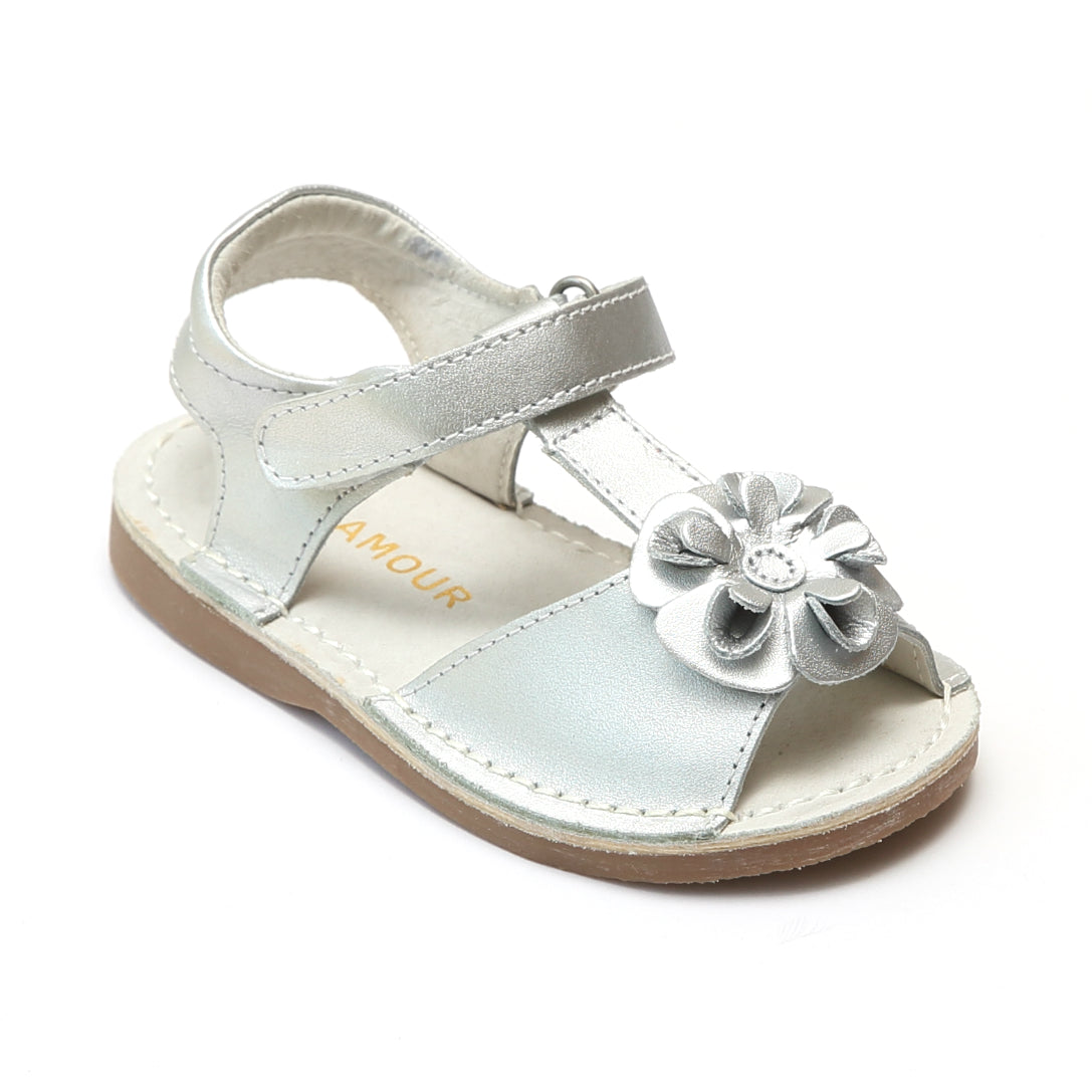 L'Amour Girls Curly Flower Sandals – Babychelle