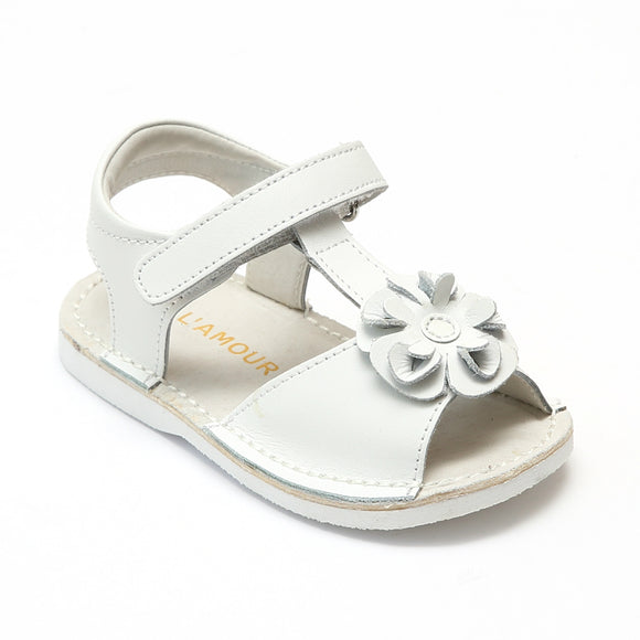 L'Amour Girls Curly Flower Sandals – Babychelle