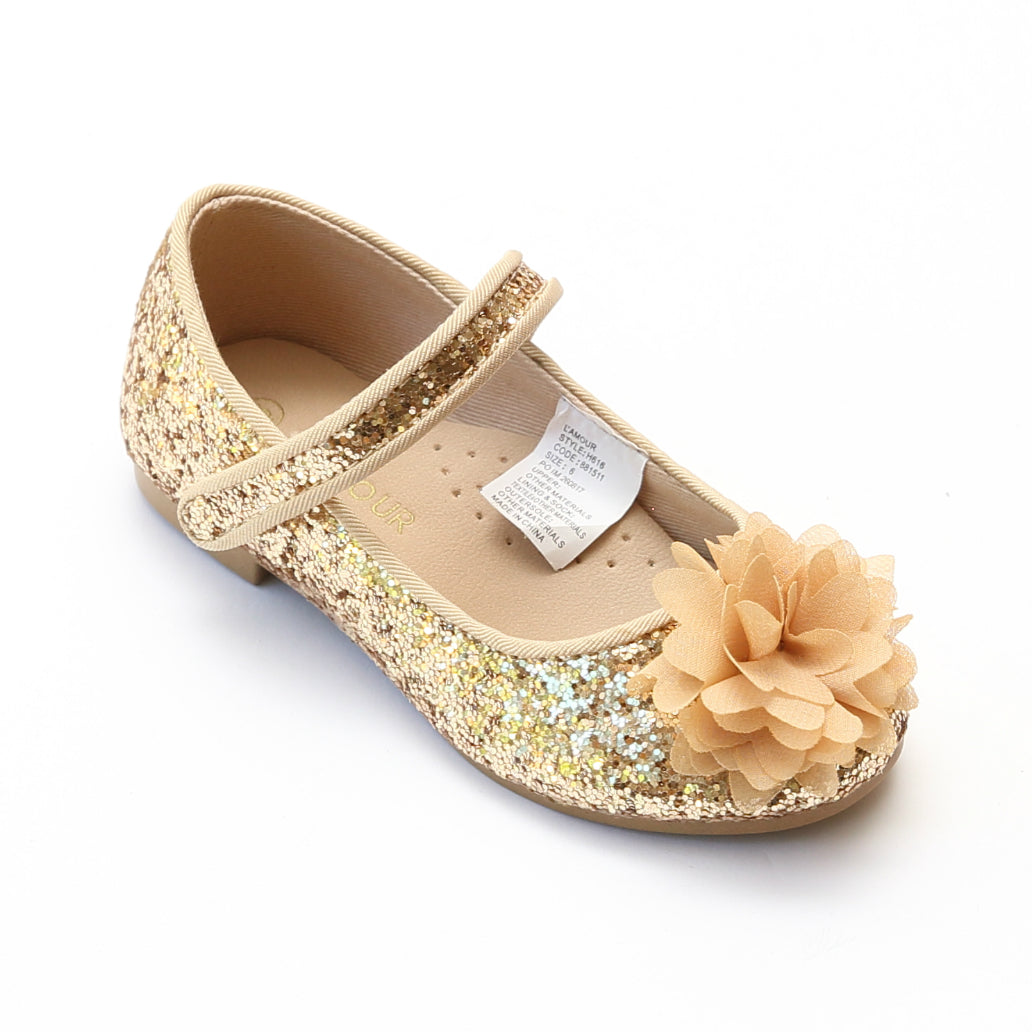 L'Amour Girls Glitter Special Occasion Flats – Babychelle