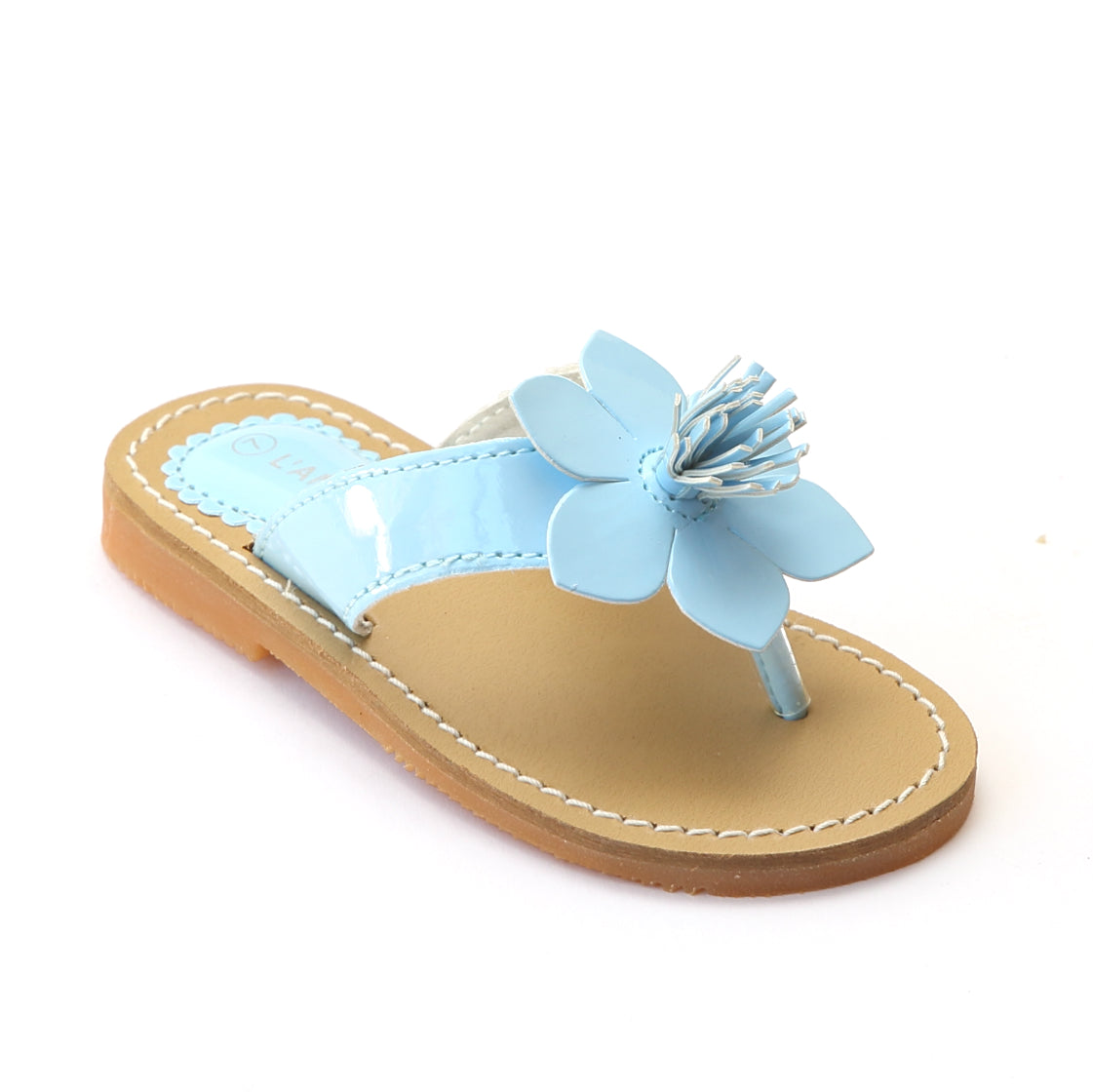 L'Amour Girls Light Blue Flower Thong Sandal – Babychelle