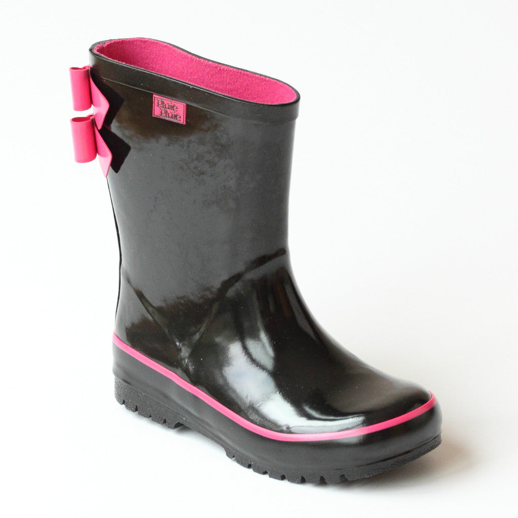 girls black rain boots