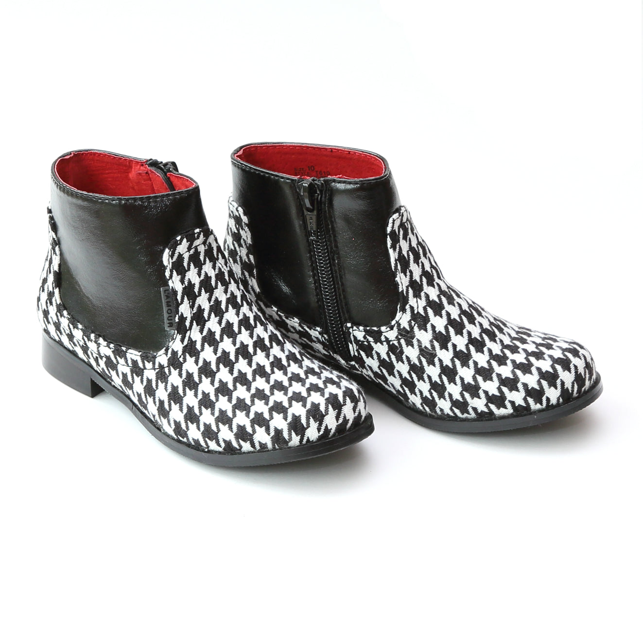 houndstooth ankle boots