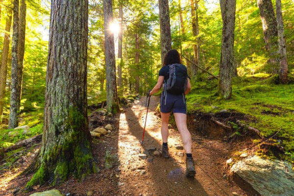 lyme disease symptoms causes natural remedies person hiking in the woods in shorts risk for lyme disease