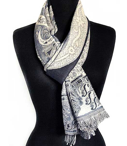 Gray India Scarf | Heritage Trading - Indian Shawls and Scarves: Woolen ...