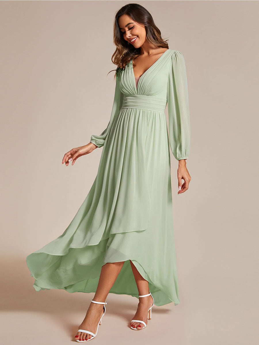 Chiffon Maxi Long One Shoulder Wholesale Evening Dresses With Lantern