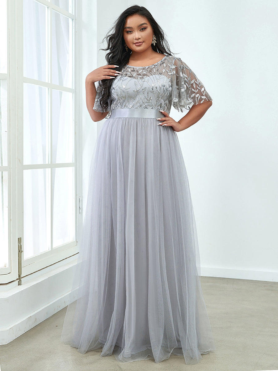 Color Changing Sequin Plus Size Gown 35452 – Unique Weddings by Craft Haven