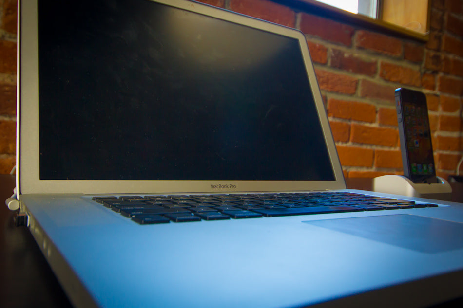 low angle Elevation Dock next to MacBook Pro