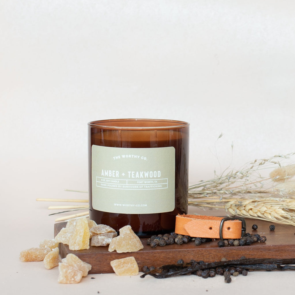 Tin Candle: Amber + Teakwood