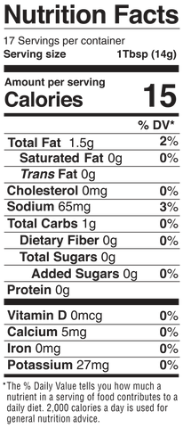 Nutrition Facts Marvelous Marinade