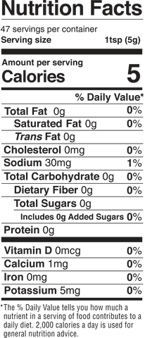 Nutrition Facts Soca Sauce