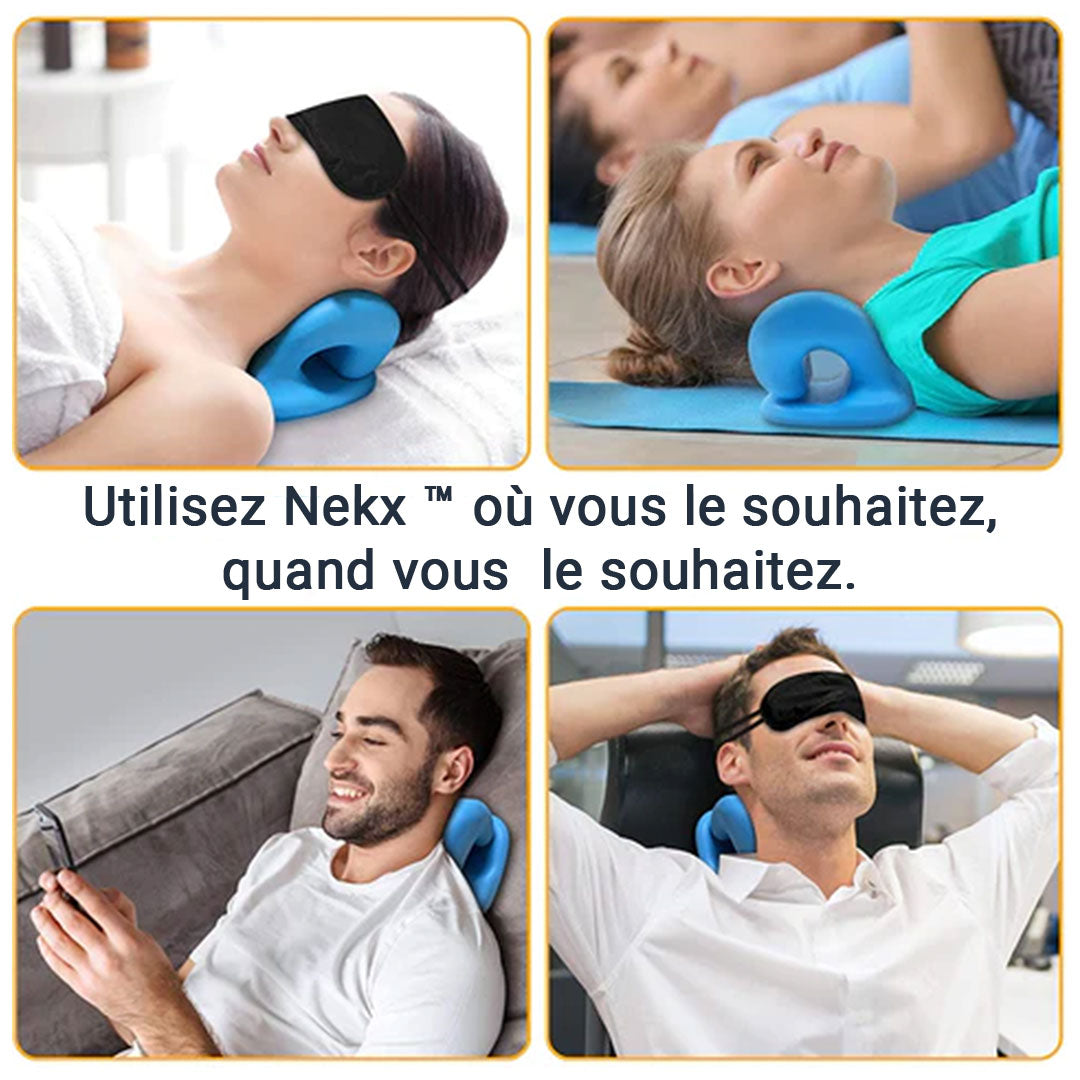 Nekex Oreiller Ergonomique Traction Cervicale Relaxation Massage Musculaire Soulage Douleurs Dos Nuque Épaules