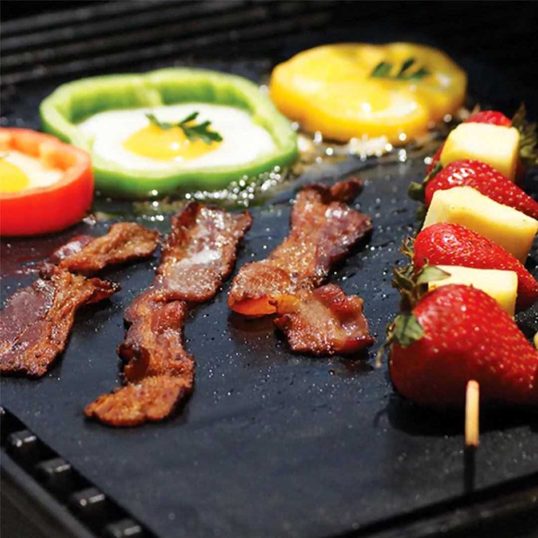 6X Tapis de barbecue Feuille de Cuisson Grill Réutilisable Anti-adhésif