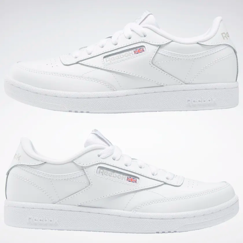 Reebok Kid s Club C Shoes White Sheer Grey Just For Sports 942