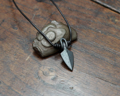 Forged Iron Arrowhead Pendant