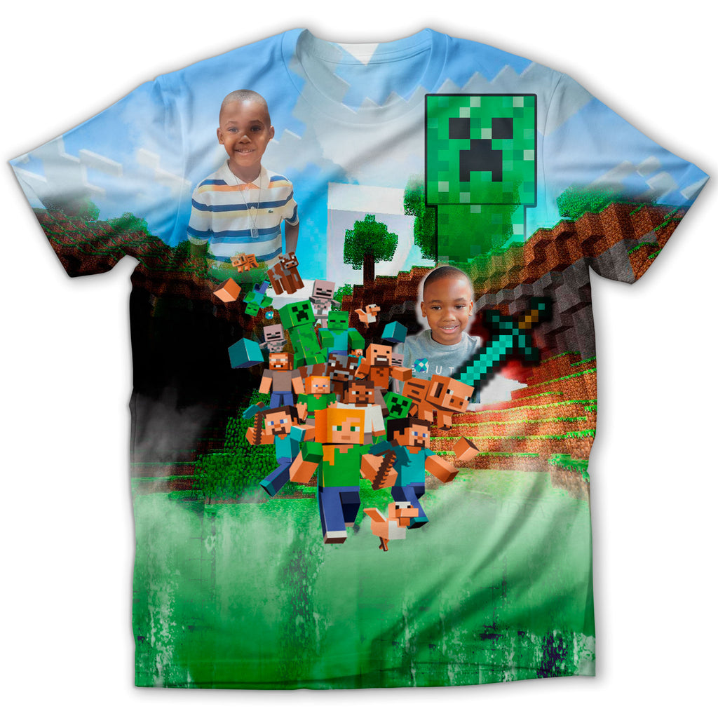 personalized minecraft birthday shirt