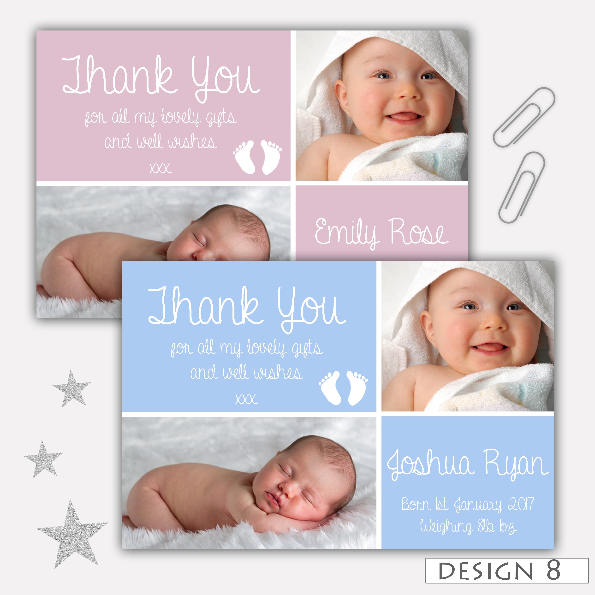 birth announcement and thank you card