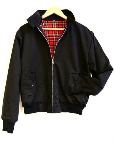 Relco Harrington Jacket With Tartan Lining - BLACK – Beasleys Clothing