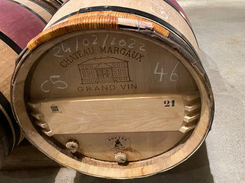 The great Chateau Margaux wine in barrel.