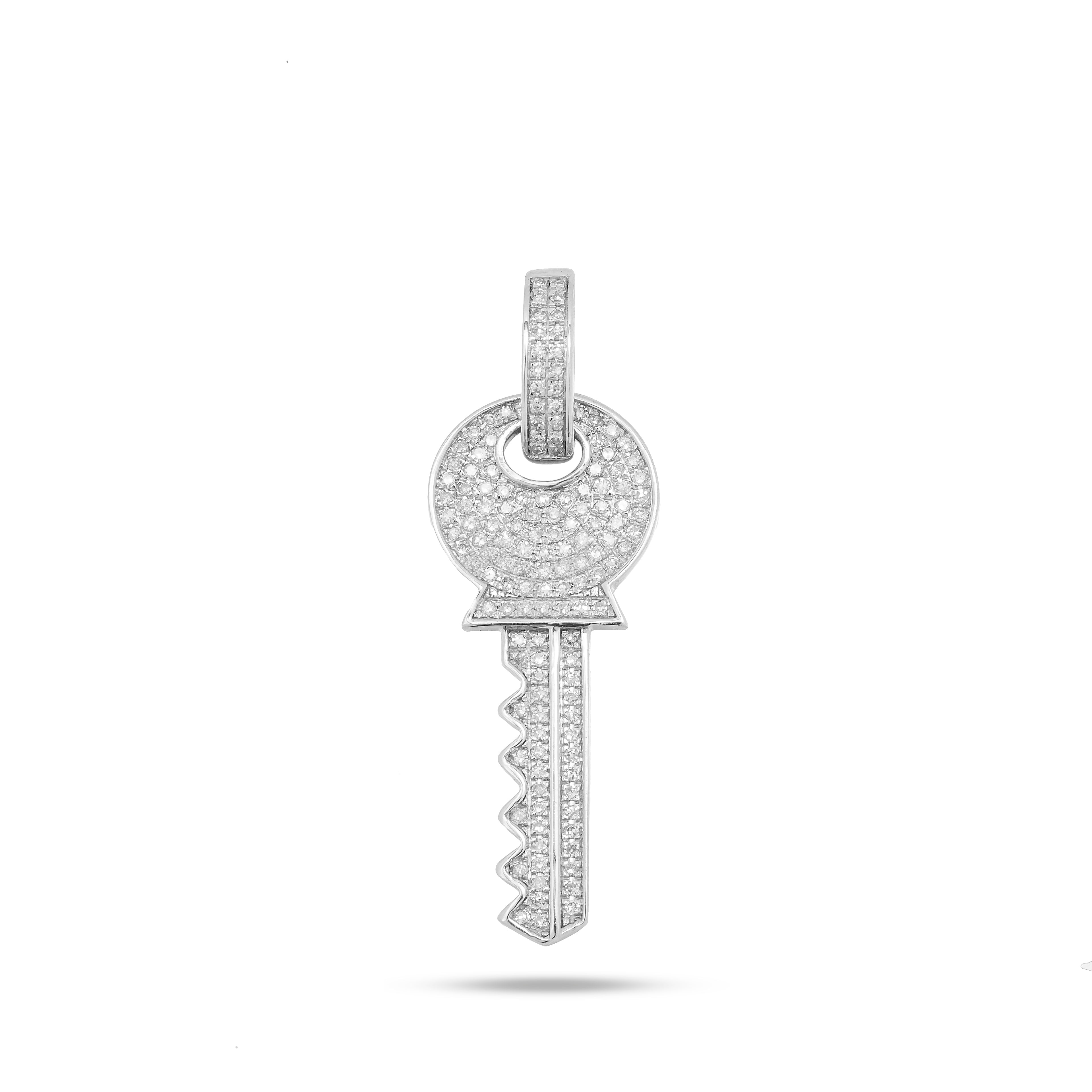 14K Yellow Solid Gold Mens Diamond Key Pendant 3.50 Ctw – Avianne Jewelers