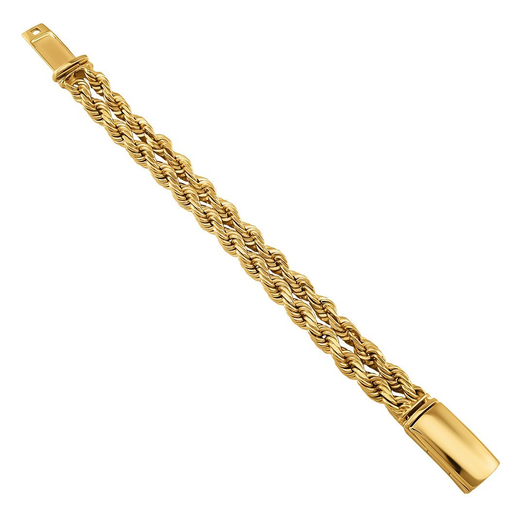 14K Yellow Gold Double Rope Link Bracelet 13 mm – Avianne Jewelers