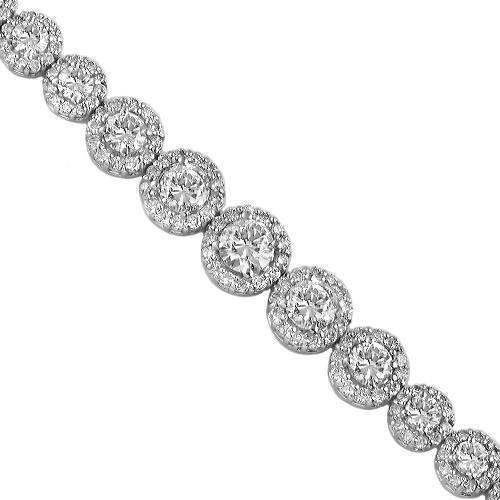 14K White Solid Gold Womens Diamond Bracelet 8.59 Ctw–Womens Diamond ...