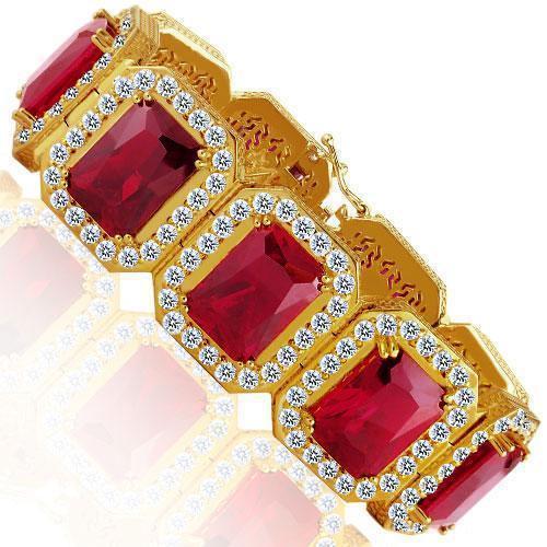 Chain Ruby Bracelet Gifts In 14K Yellow Gold | Fascinating Diamonds