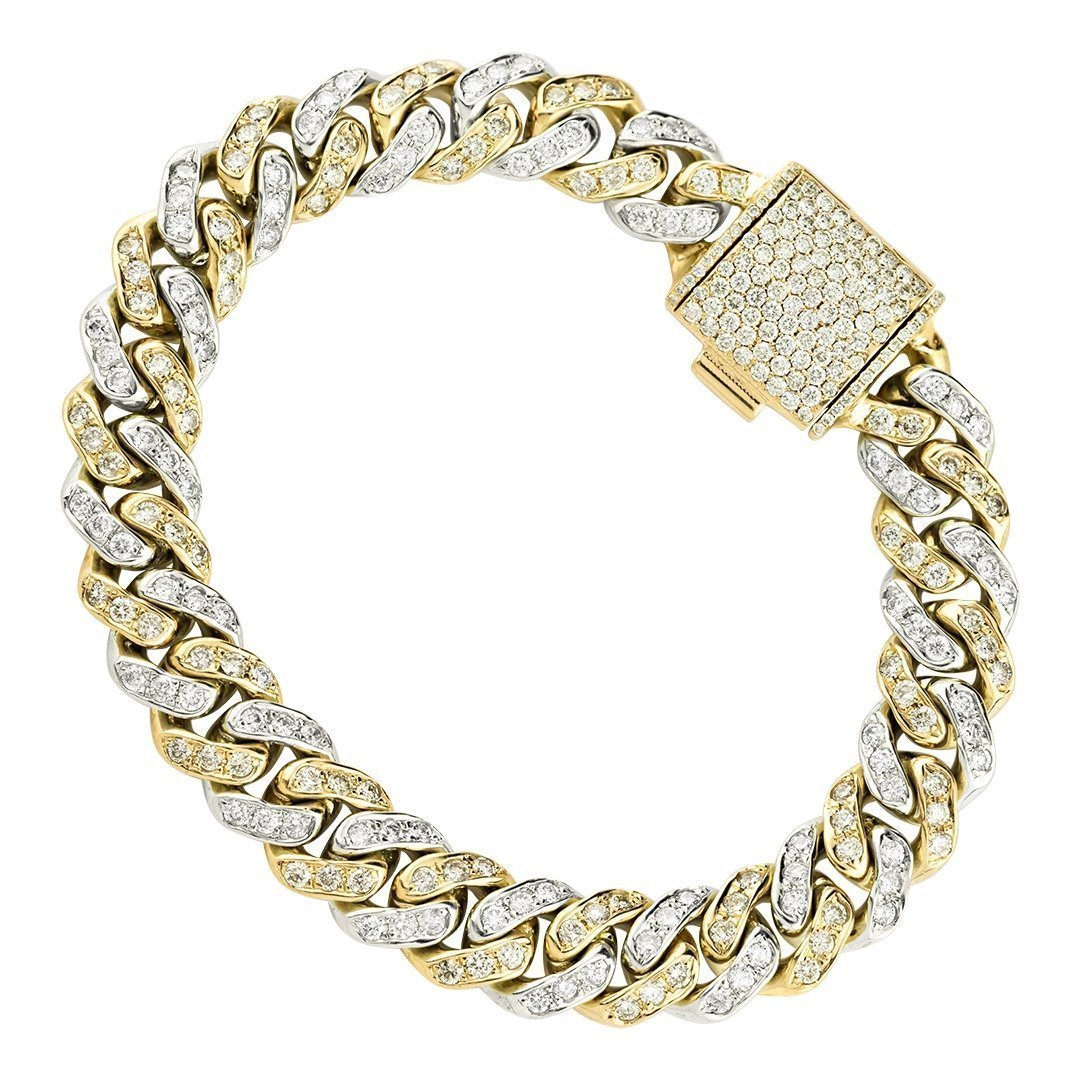 Diamond Cuban Link Bracelet Two Tone Gold 5.50 Ctw – Avianne Jewelers