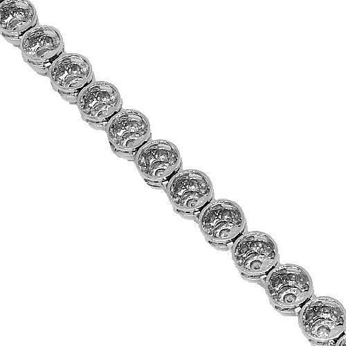 14K White Gold Mens Diamond Tennis 