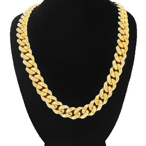 yellow gold diamond cuban link