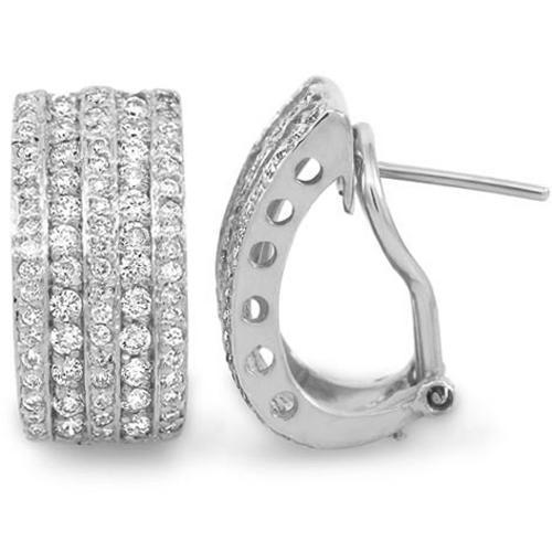 omega back diamond earrings