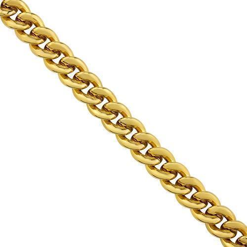 14k Yellow Gold Hollow Cuban Link Chain 