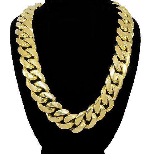 14K Yellow Solid Gold Mens Cuban Link 