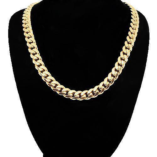 14K Yellow Solid Gold Mens Cuban Link 