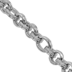 18K White Gold Mens Cable Chain 4 mm 