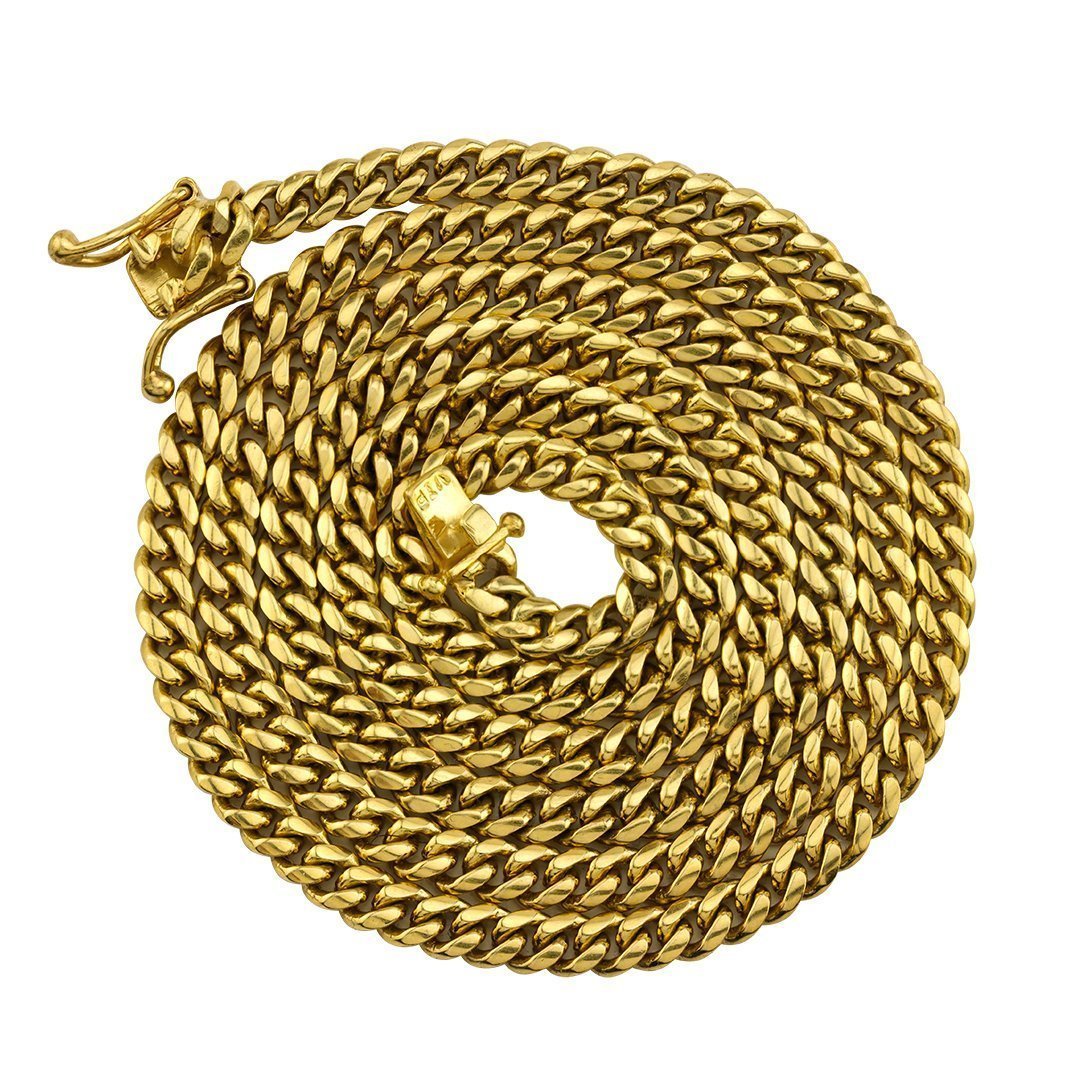 18k Yellow Solid Gold Cuban Link Chain 5 Mm Avianne Jewelers 