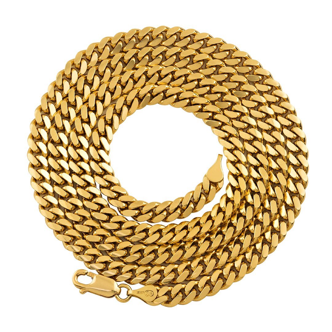 18k Yellow Solid Gold Mens Cuban Chain 5 Mm Avianne Jewelers 