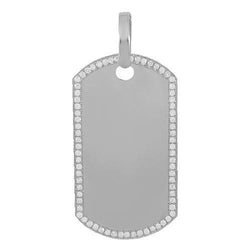 white gold dog tag necklace