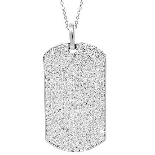 white gold dog tag necklace