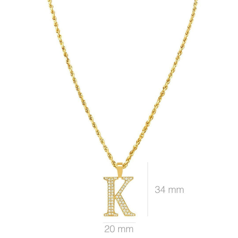 diamond initial k pendant