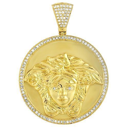 solid gold medusa pendant