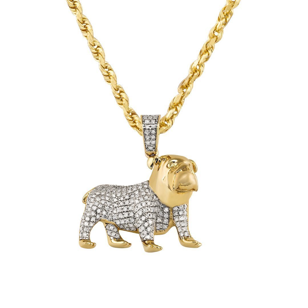 Diamond Dog Pendant 10k Yellow Gold 0.40 Ctw – Avianne Jewelers