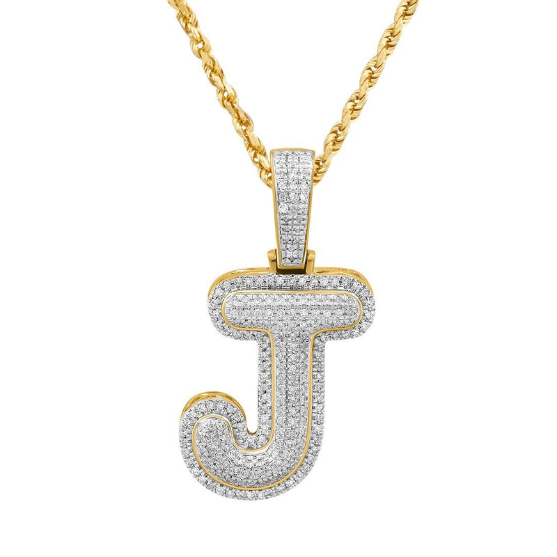 j pendant with diamonds