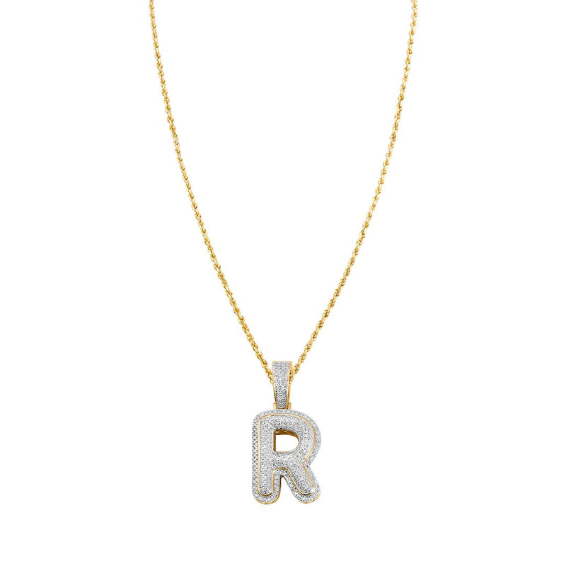 Diamond Letter R Pendant in 10k Yellow Gold 0.36 ctw – Avianne Jewelers