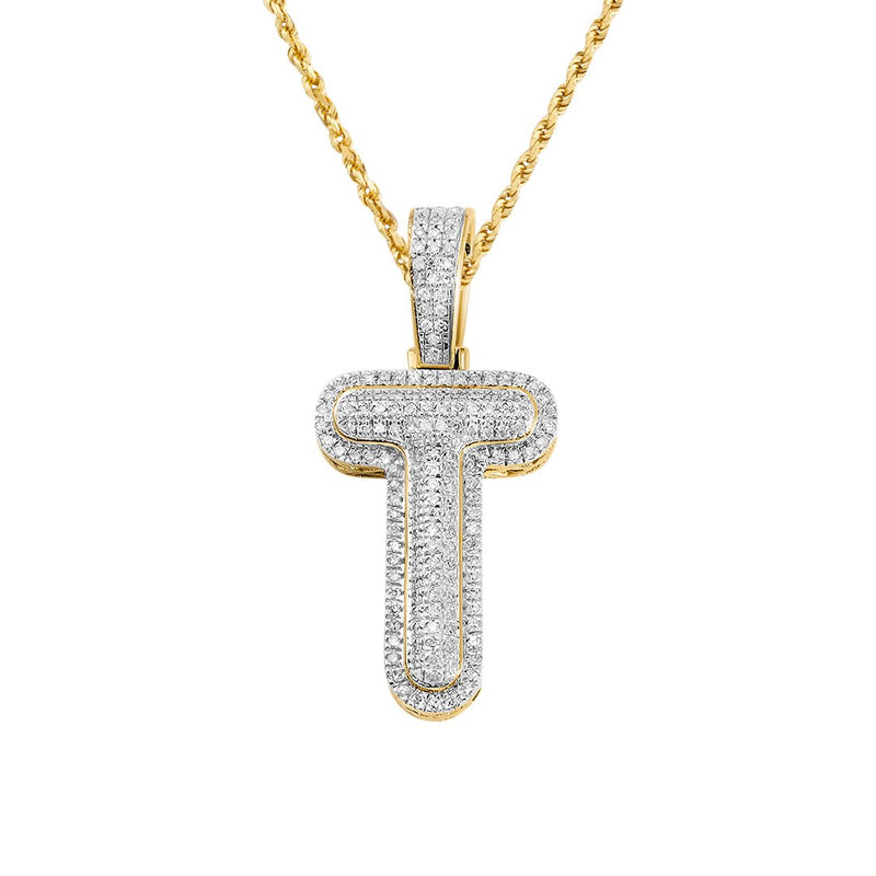 diamond letter t pendant