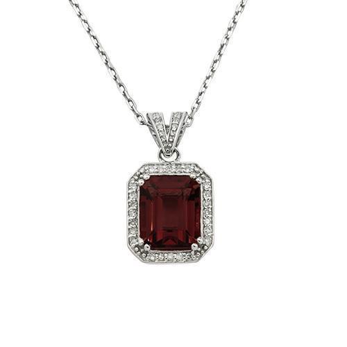 14k White Gold Diamond Ruby Pendant 3.45 Ctw – Avianne Jewelers