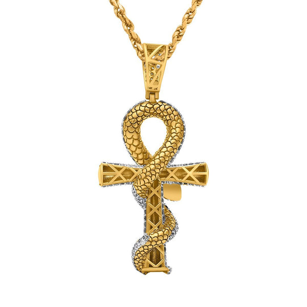 Diamond Snake Ankh in 14k Yellow Gold 5.44 Ctw – Avianne Jewelers