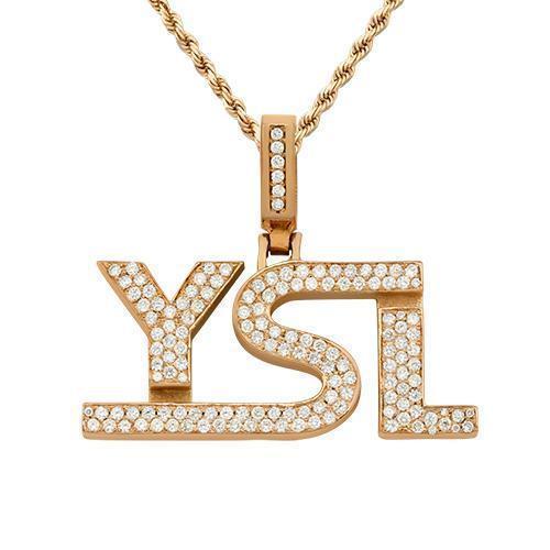 Diamond Ysl Pendent In 10k Rose Gold 3 Ctw Avianne Jewelers