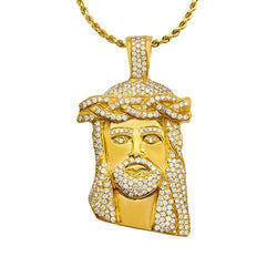 Jesus Head Pendant in 18k Yellow Gold 4 