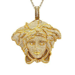 14k gold medusa pendant